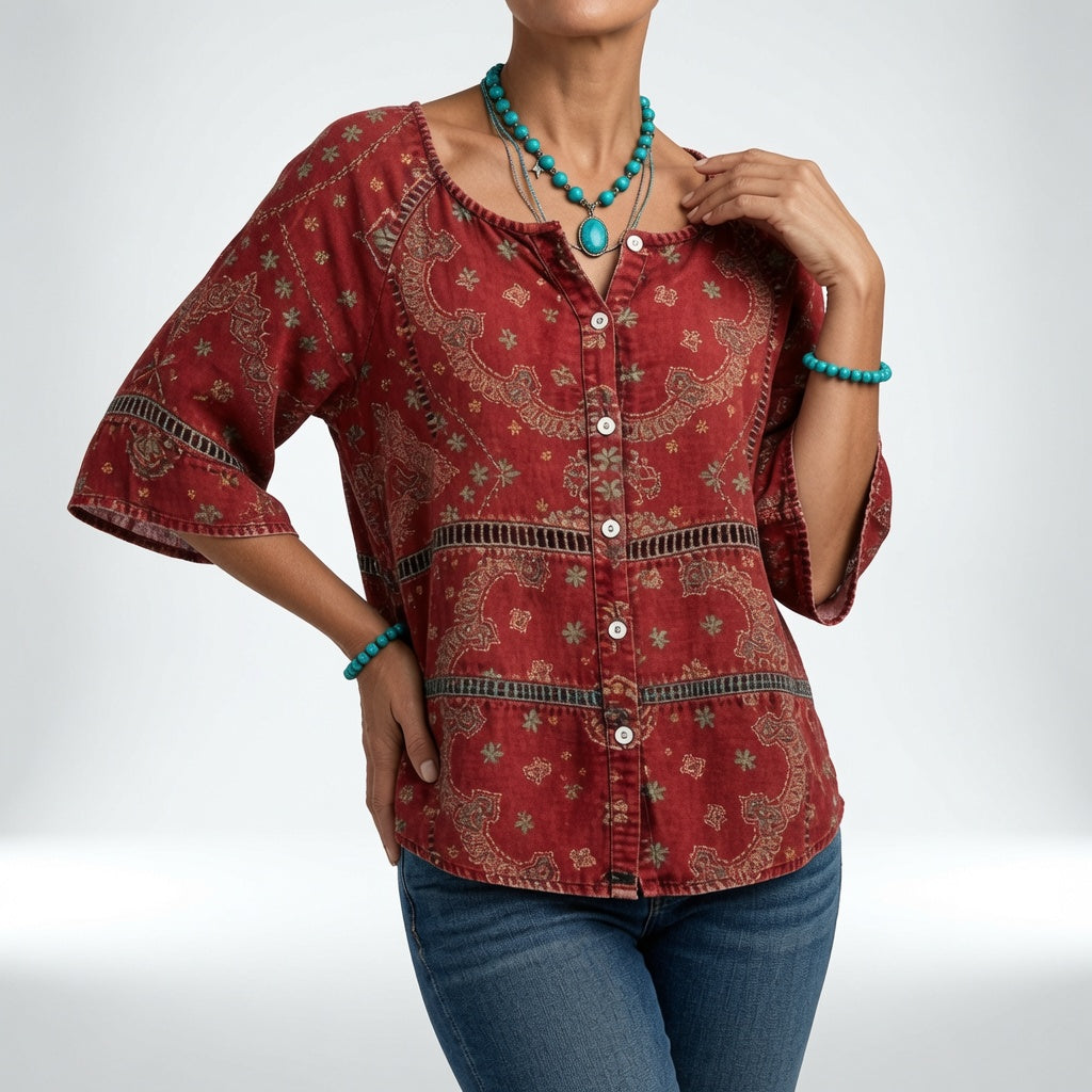 Sonia | Blusa Bohemia Estampada