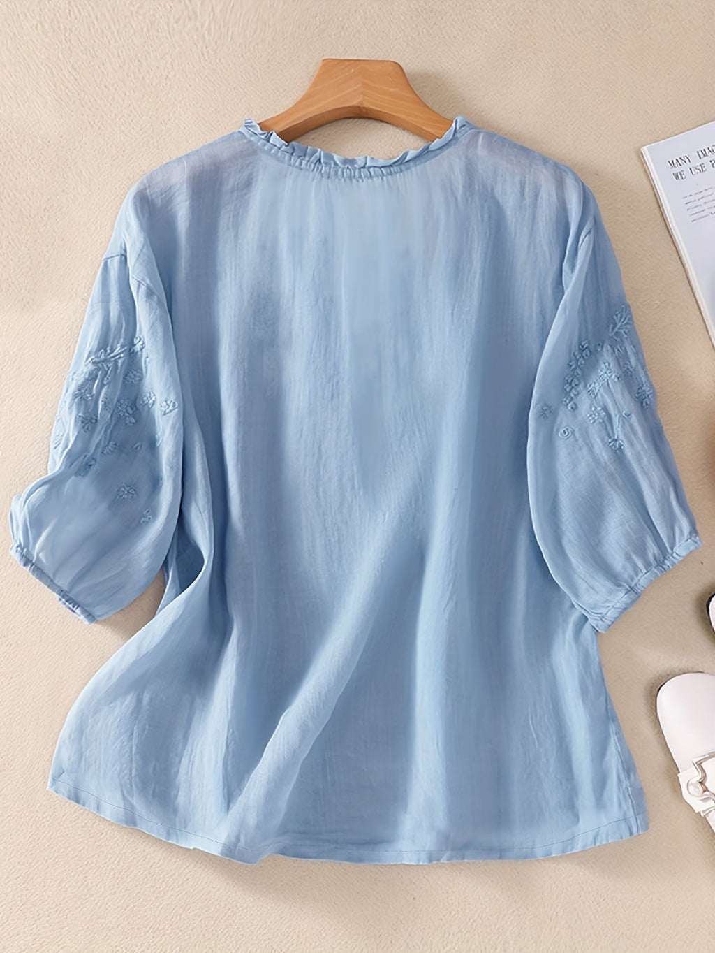 Rebeca | Blusa Bordada de Lino