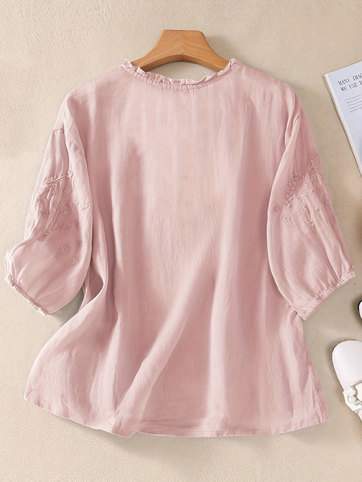 Rebeca | Blusa Bordada de Lino