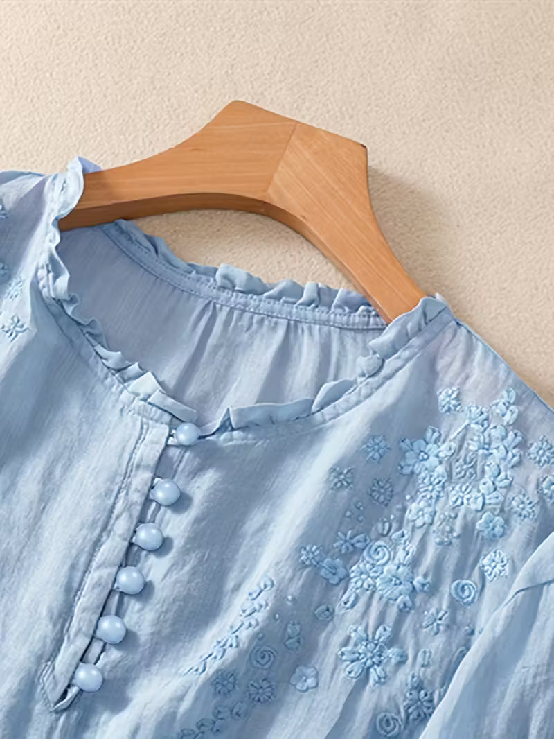 Rebeca | Blusa Bordada de Lino