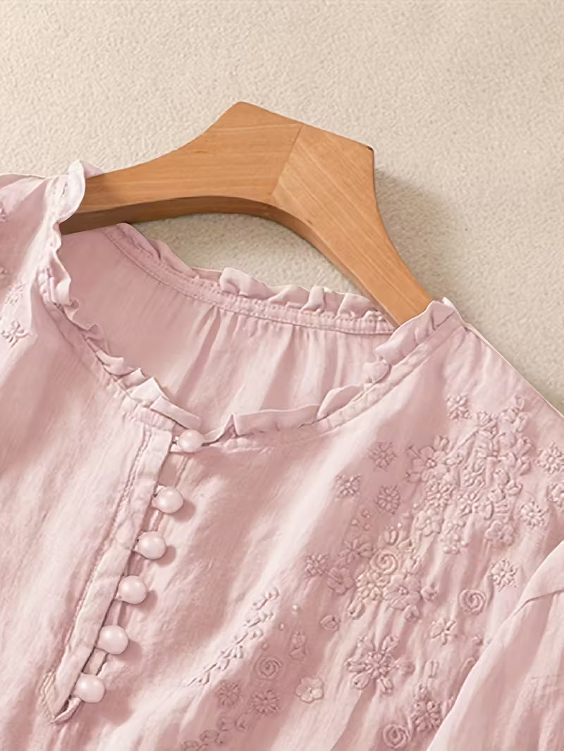 Rebeca | Blusa Bordada de Lino