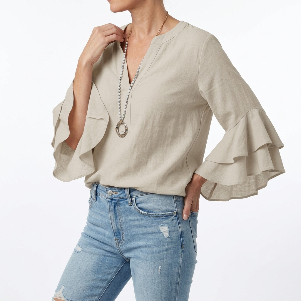 Esmeralda | Blusa Fluida Manga Volante
