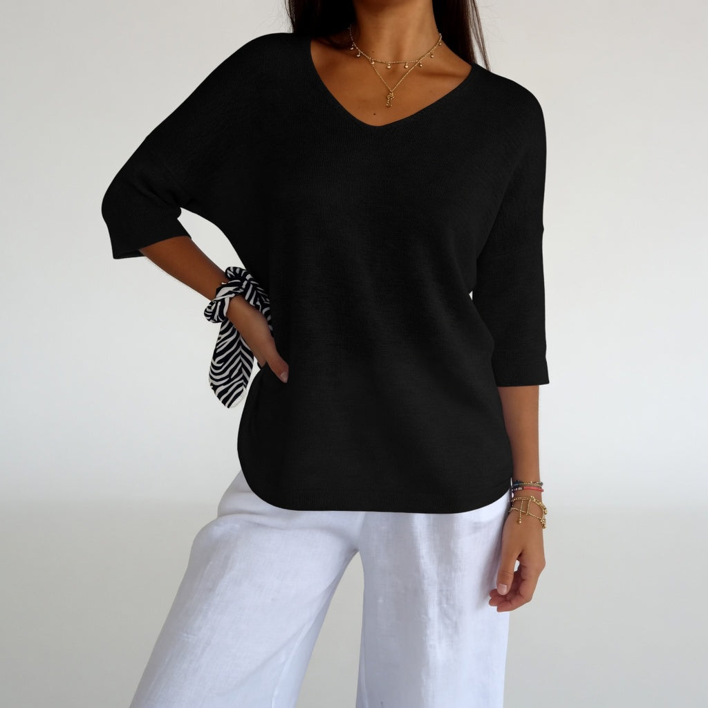 Marisa | Jersey Fluido Cuello V