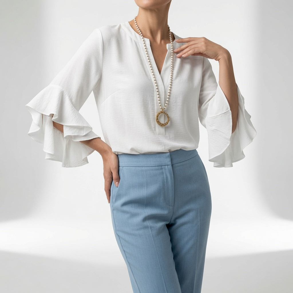 Esmeralda | Blusa Fluida Manga Volante