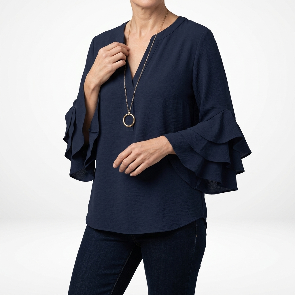 Esmeralda | Blusa Fluida Manga Volante