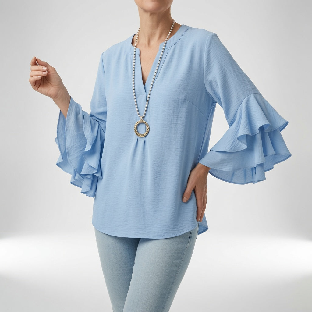 Esmeralda | Blusa Fluida Manga Volante