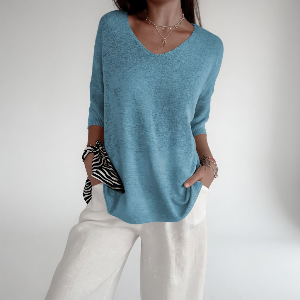Marisa | Jersey Fluido Cuello V