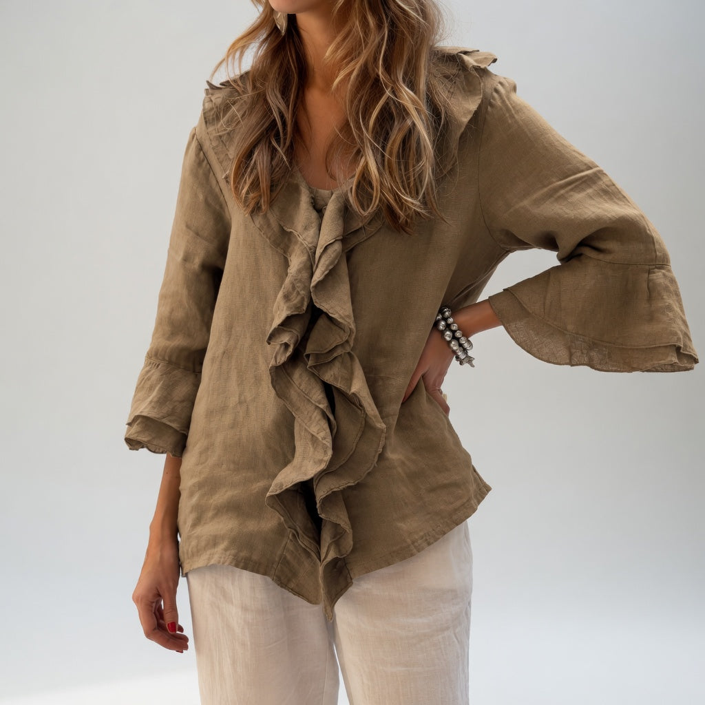 Mar | Blusa Fluida Cuello Volante