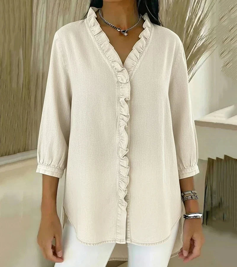 Berenice | Blusa Fluida Efecto Denim