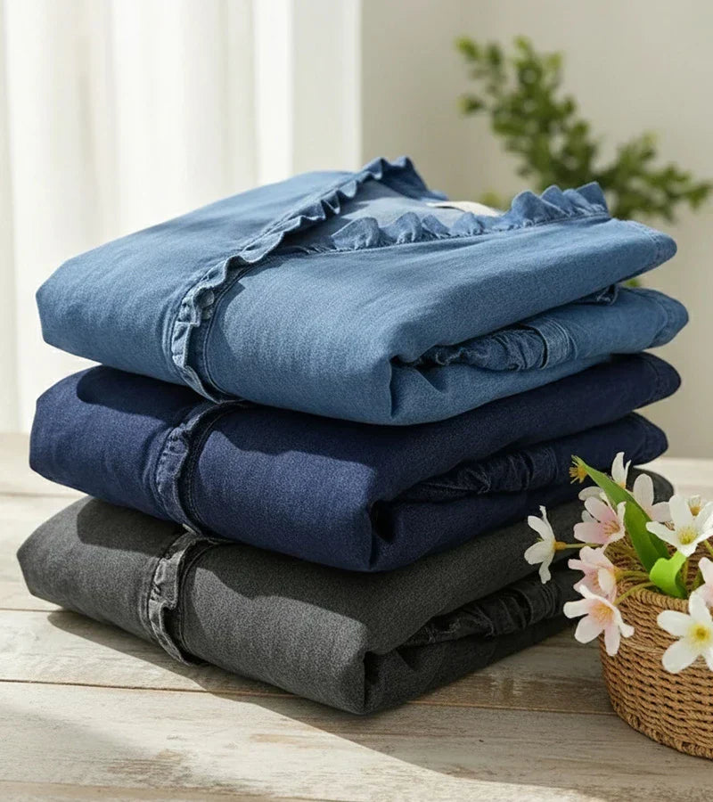 Berenice | Blusa Fluida Efecto Denim