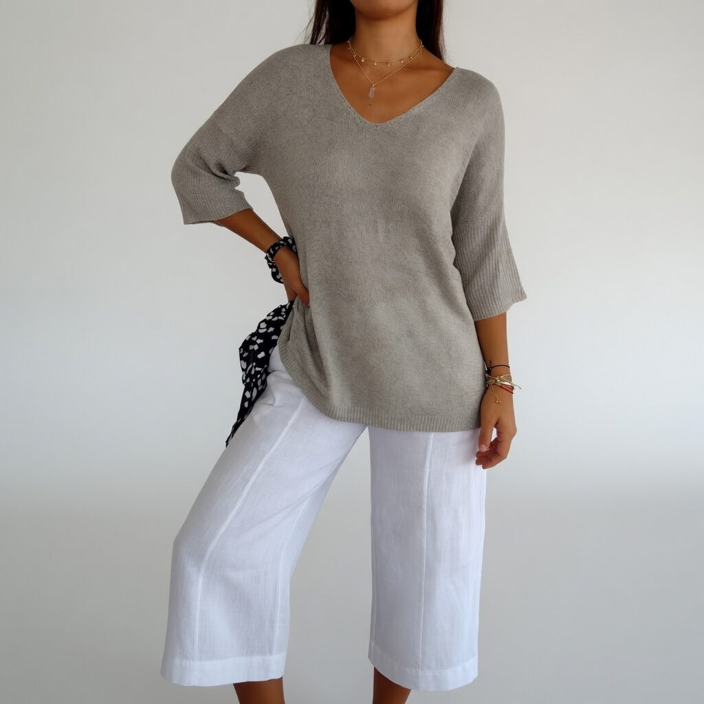 Marisa | Jersey Fluido Cuello V