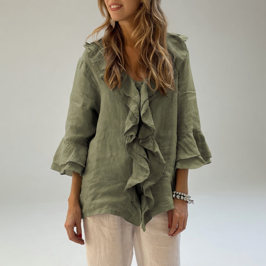 Mar | Blusa Fluida Cuello Volante