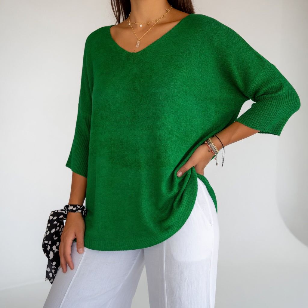 Marisa | Jersey Fluido Cuello V