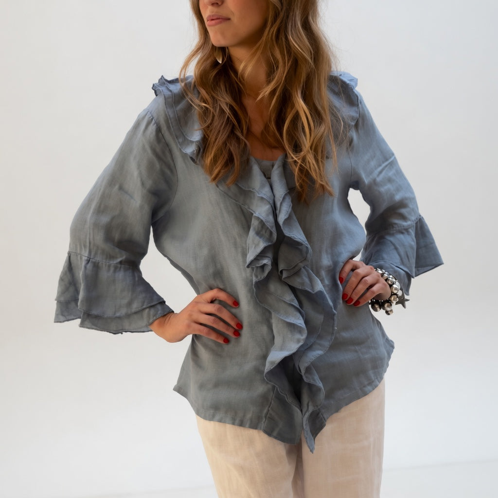 Mar | Blusa Fluida Cuello Volante