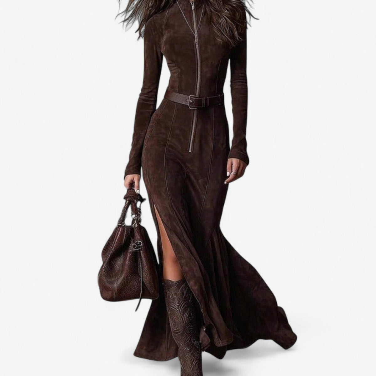 Cristina | Vestido Maxi de Ante