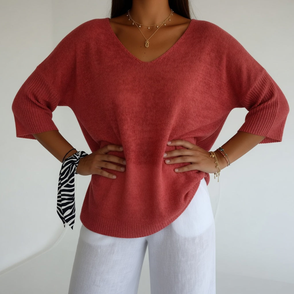 Marisa | Jersey Fluido Cuello V