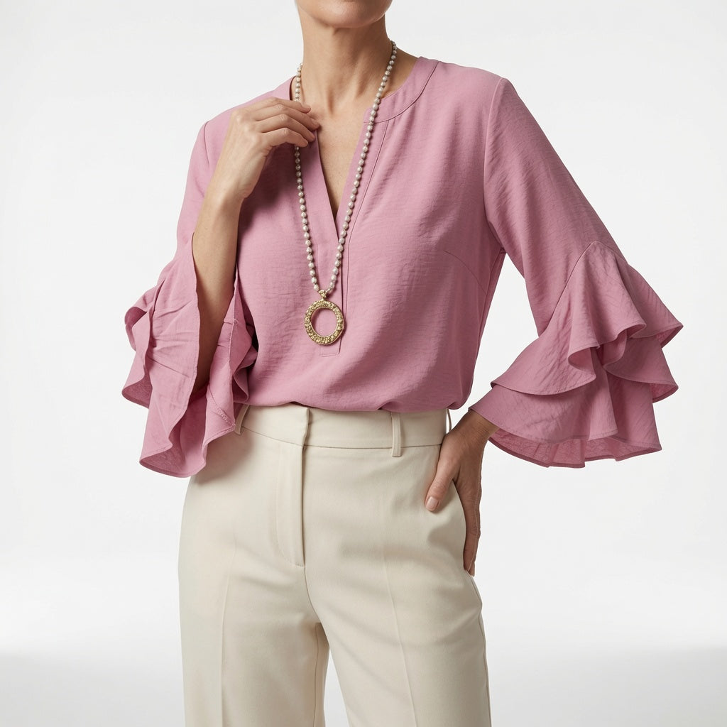 Esmeralda | Blusa Fluida Manga Volante