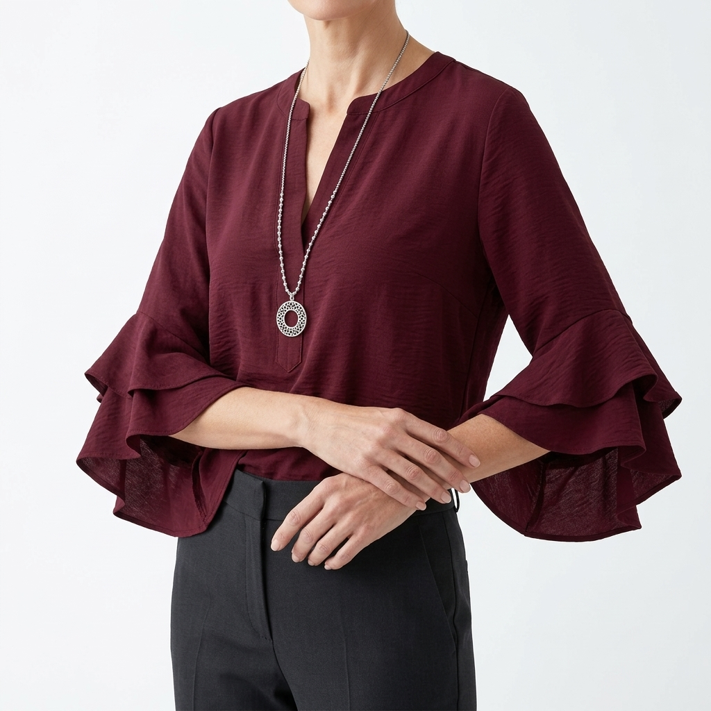 Esmeralda | Blusa Fluida Manga Volante