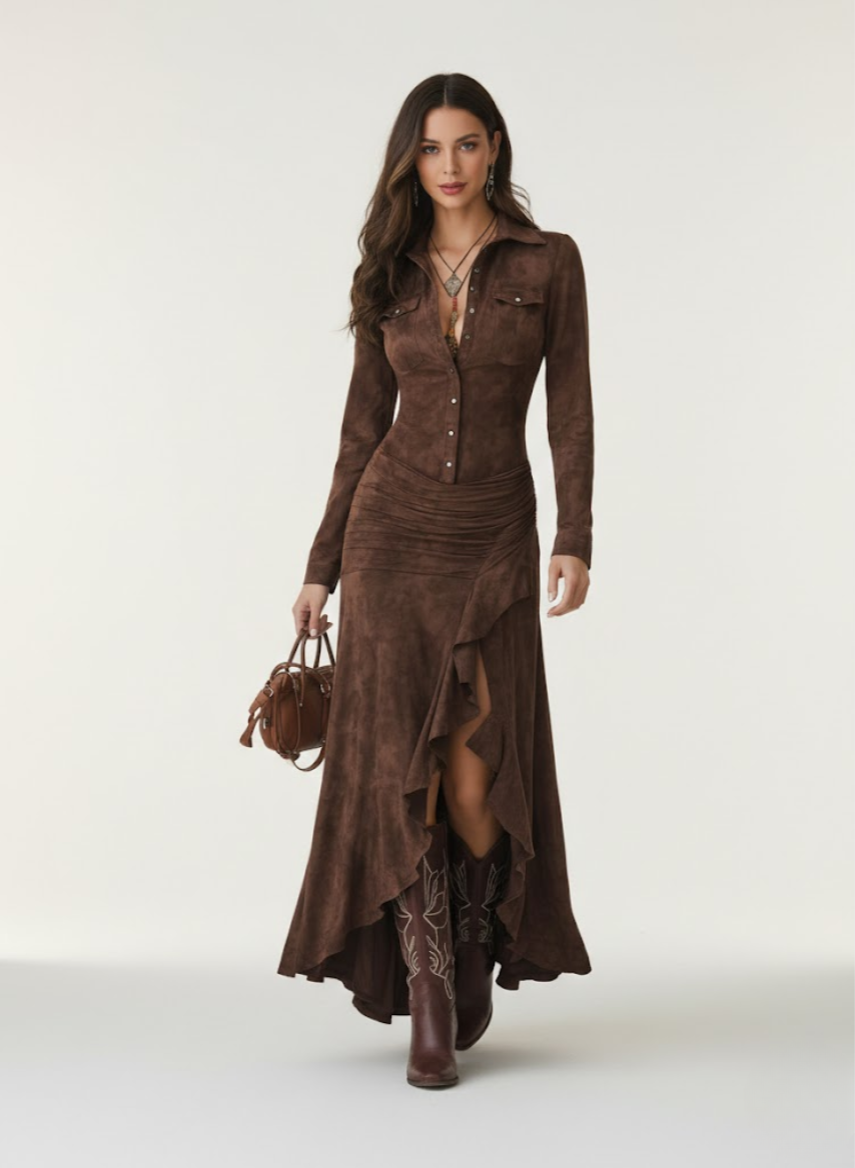 Iciar | Vestido Largo con Volantes