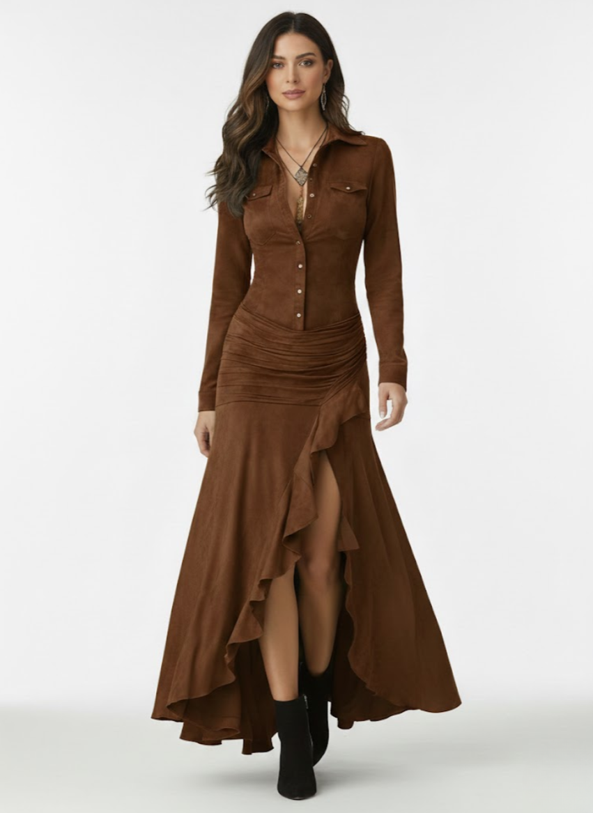 Iciar | Vestido Largo con Volantes