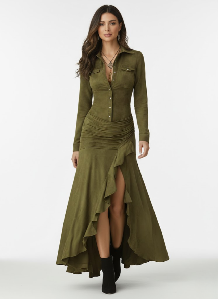 Iciar | Vestido Largo con Volantes