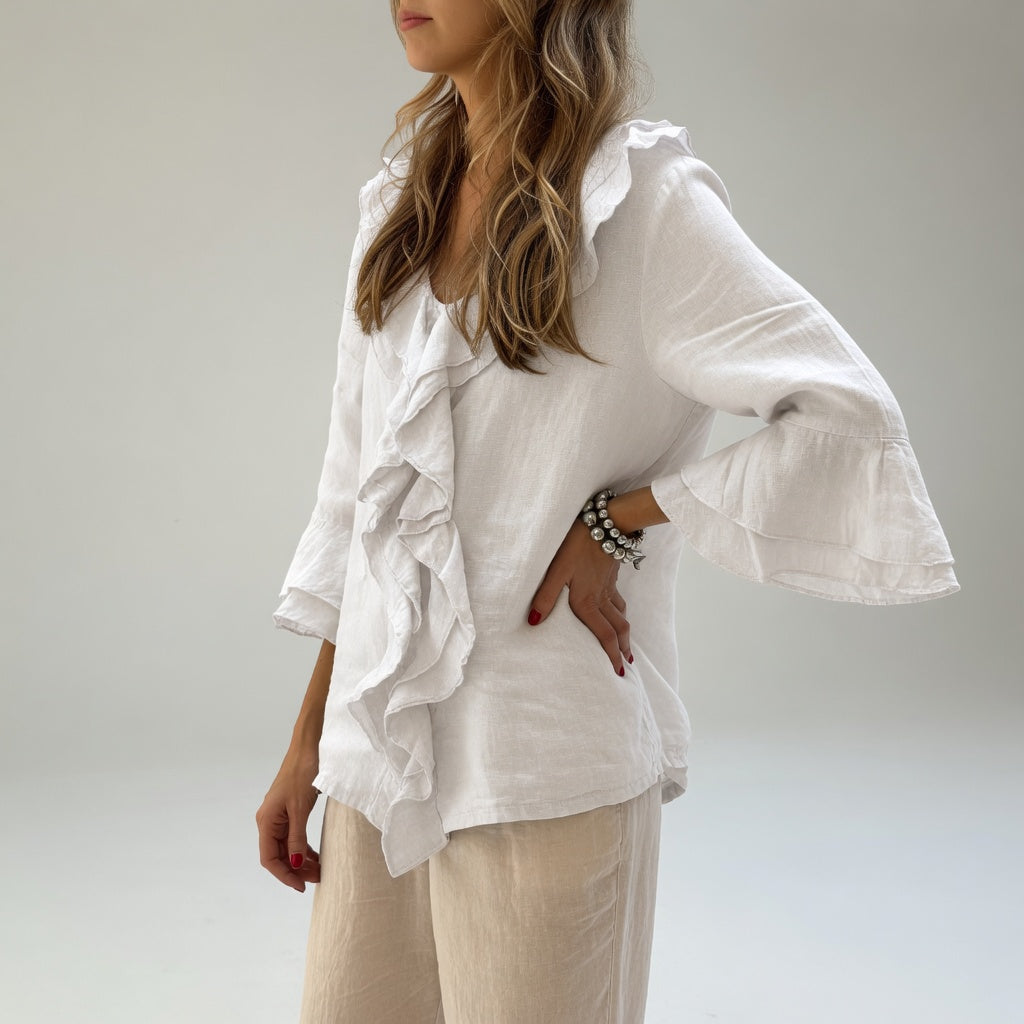 Mar | Blusa Fluida Cuello Volante