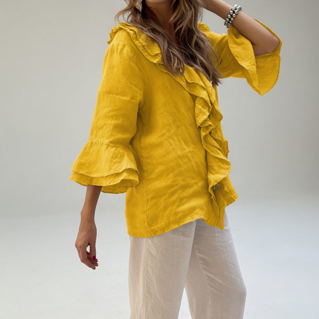 Mar | Blusa Fluida Cuello Volante