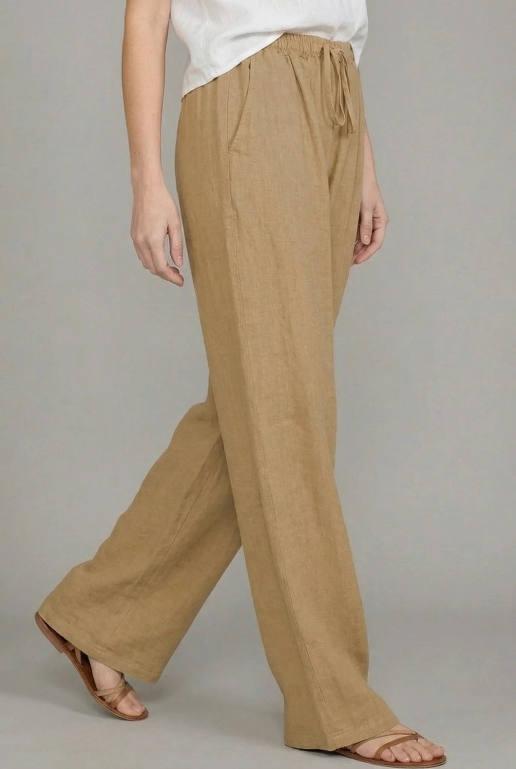 Silvia | Pantalón de Lino Pierna Ancha