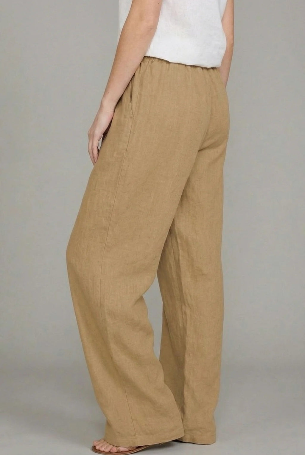 Silvia | Pantalón de Lino Pierna Ancha