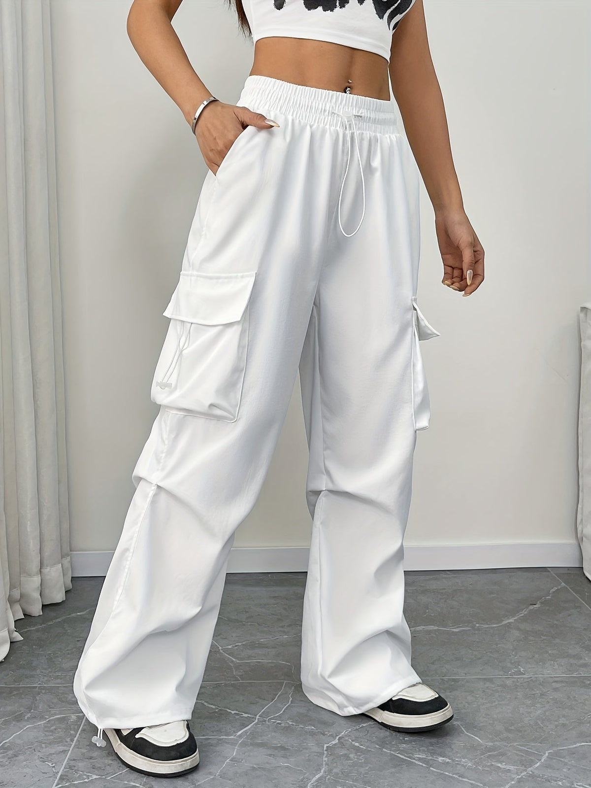 Olivia | Pantalón Cargo Pierna Ancha
