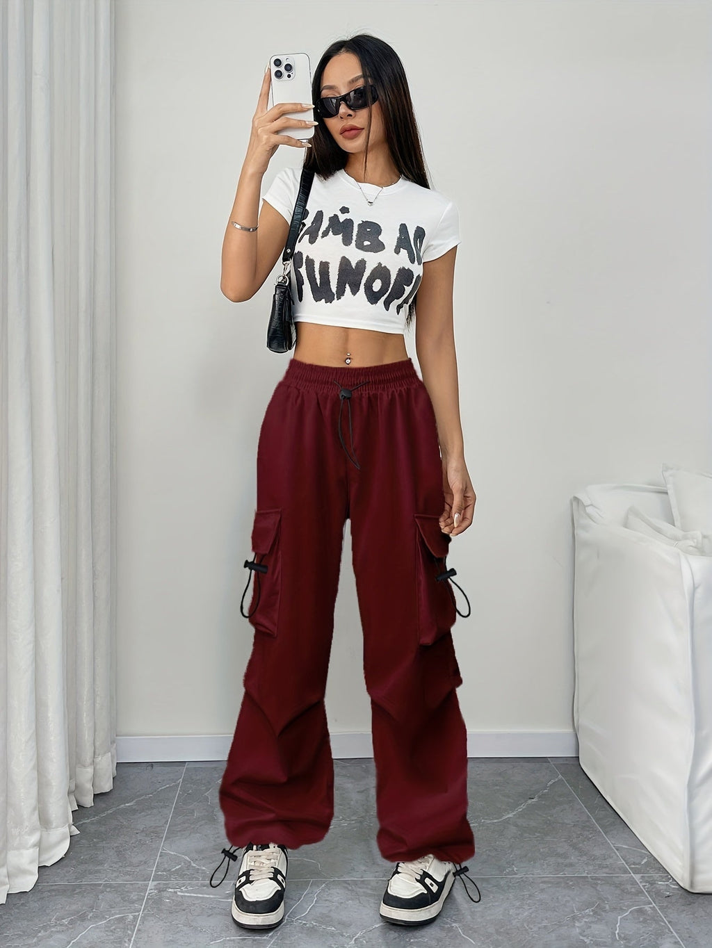 Olivia | Pantalón Cargo Pierna Ancha