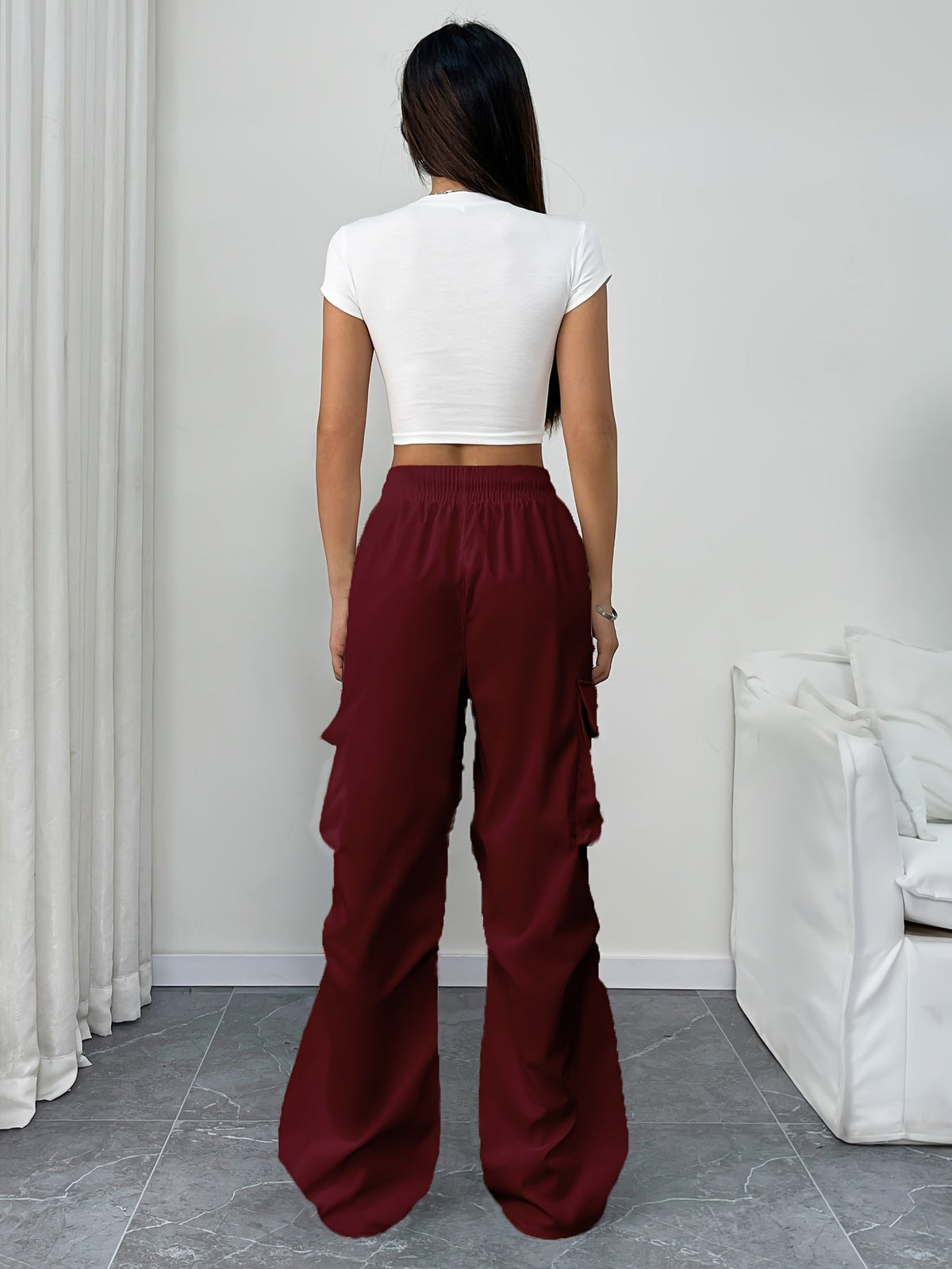 Olivia | Pantalón Cargo Pierna Ancha