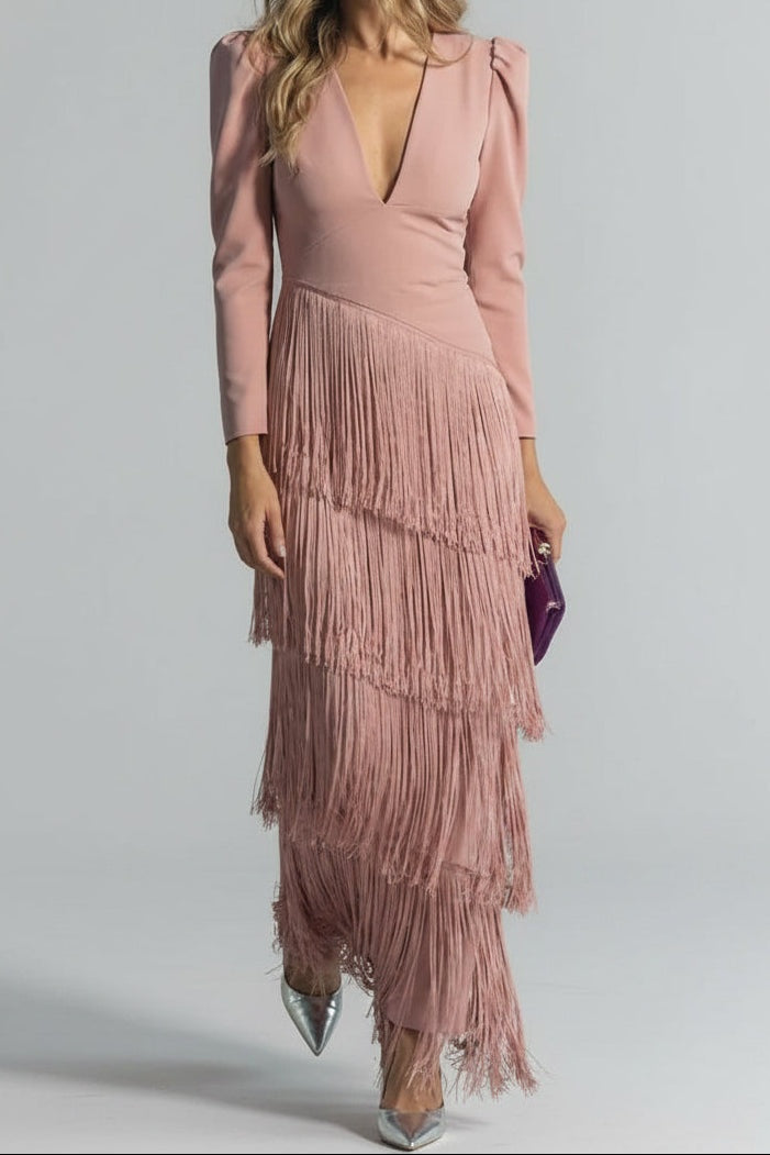Irene | Vestido Largo con Flecos