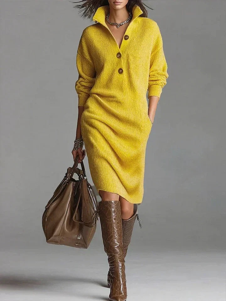 Felisa | Vestido de Invierno con Botonera