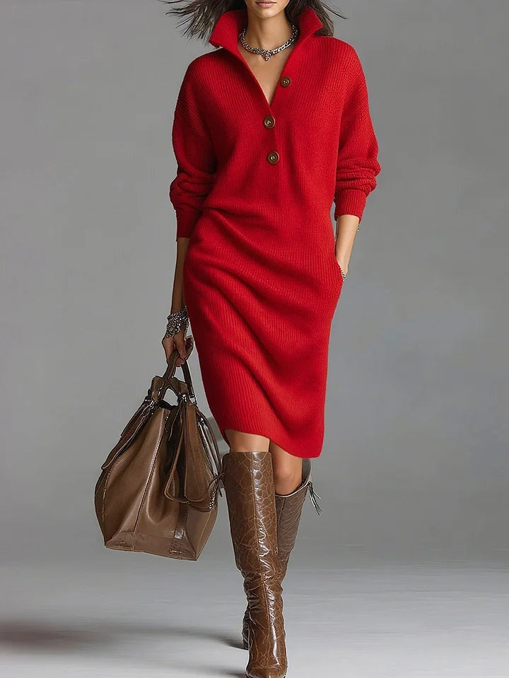Felisa | Vestido de Invierno con Botonera