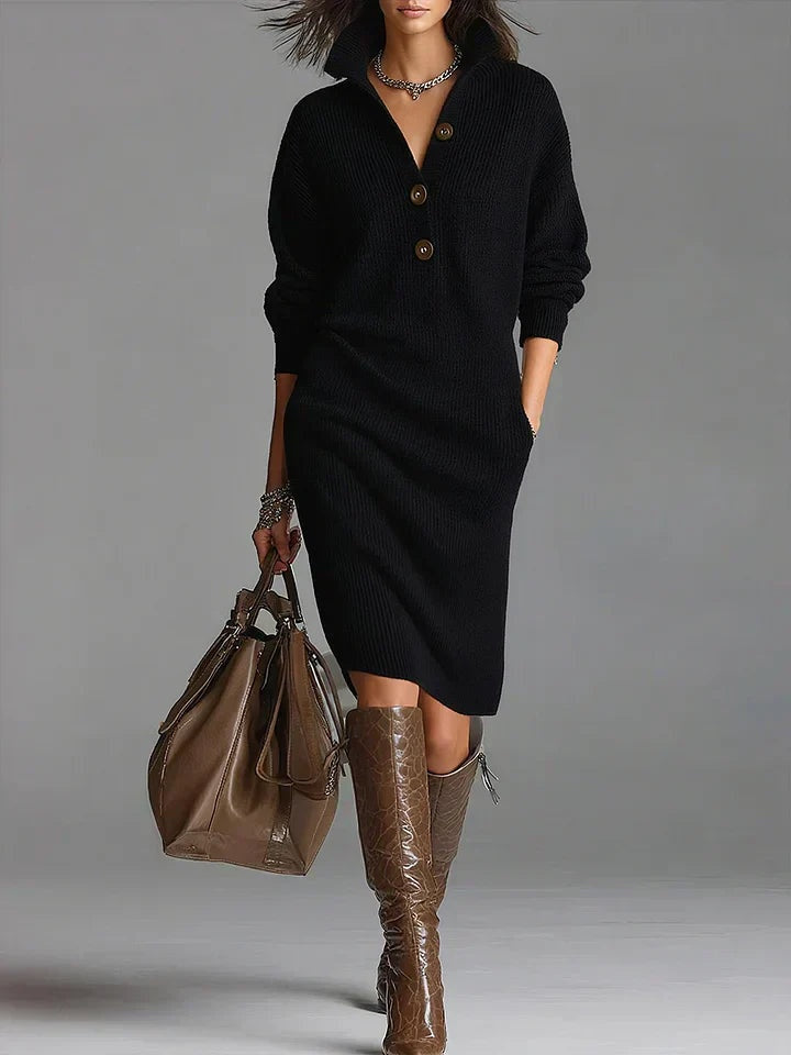 Felisa | Vestido de Invierno con Botonera