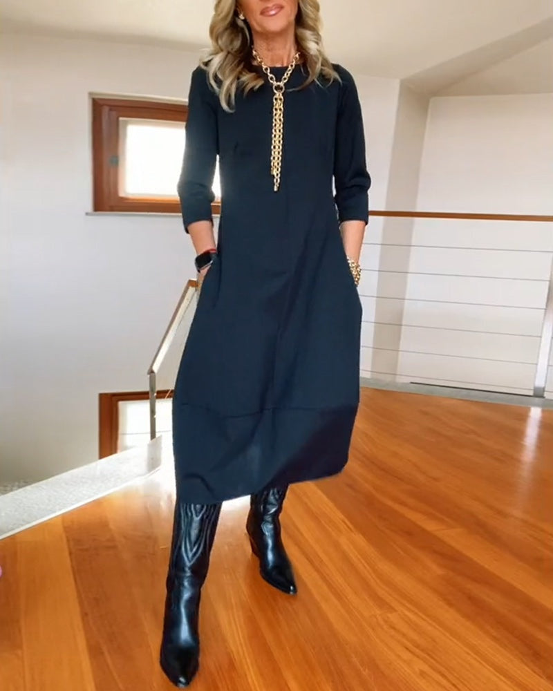Olga | Vestido Largo Casual con Bolsillos