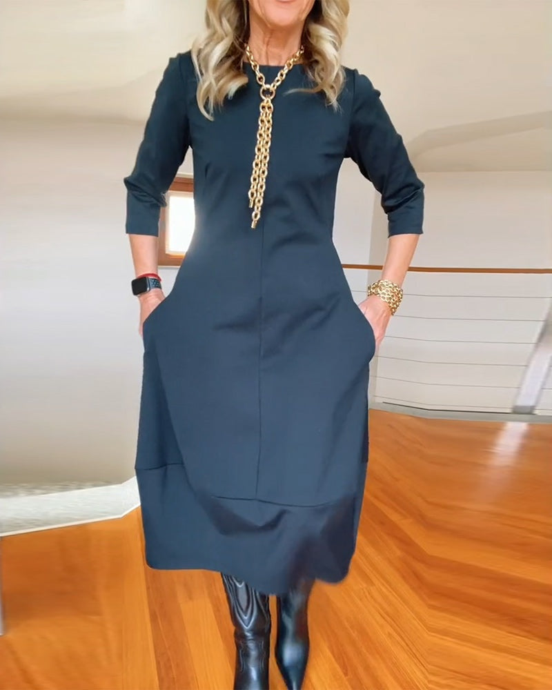 Olga | Vestido Largo Casual con Bolsillos