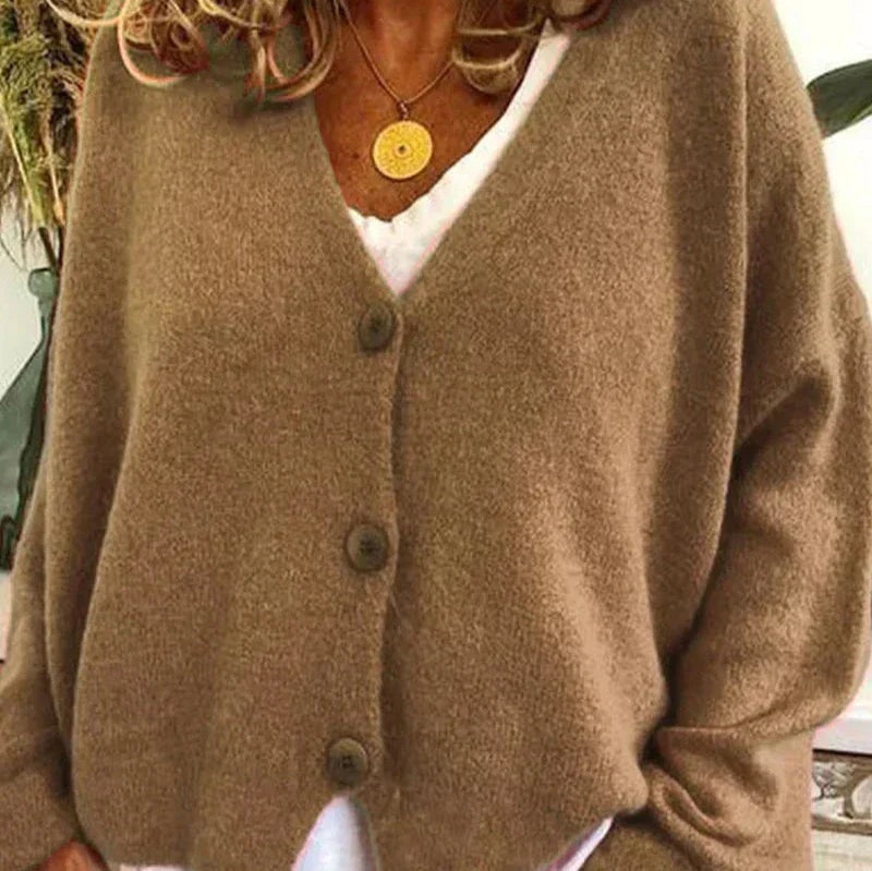 Helena | Jersey Fino Cuello V con Botones