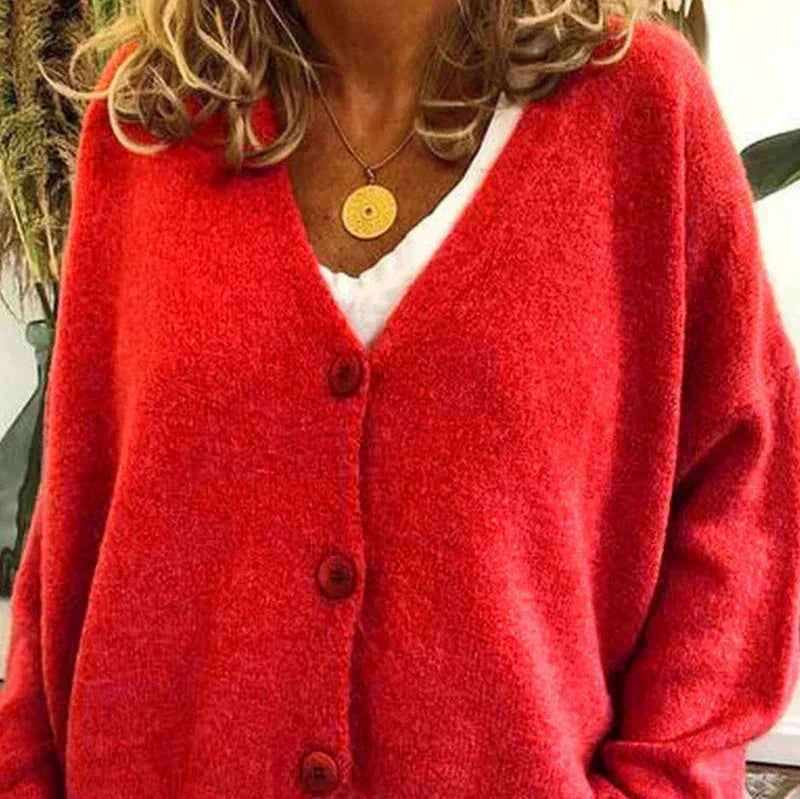 Helena | Jersey Fino Cuello V con Botones