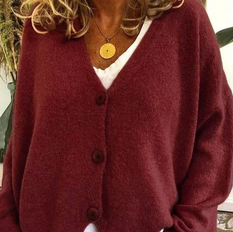 Helena | Jersey Fino Cuello V con Botones