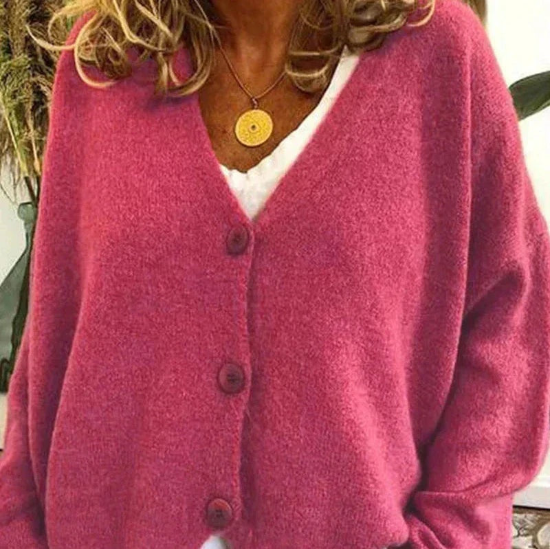 Helena | Jersey Fino Cuello V con Botones