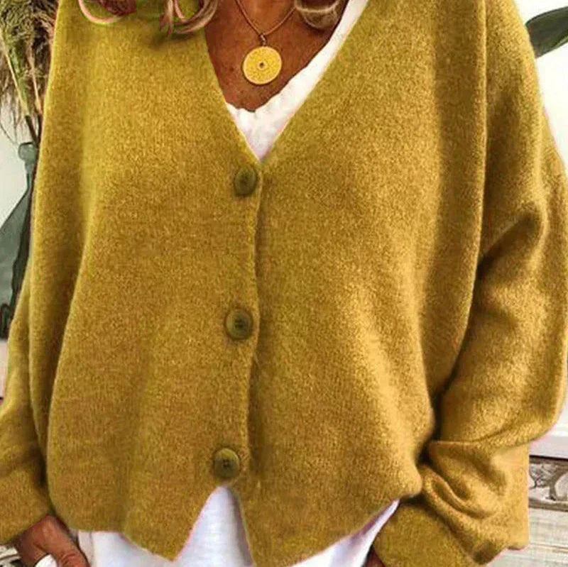 Helena | Jersey Fino Cuello V con Botones