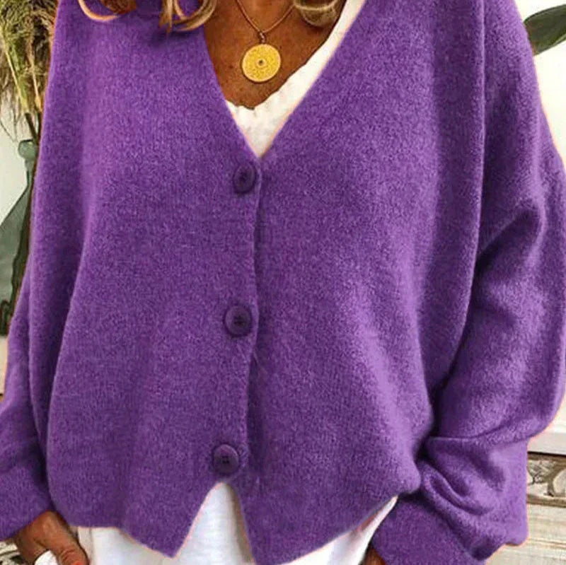 Helena | Jersey Fino Cuello V con Botones