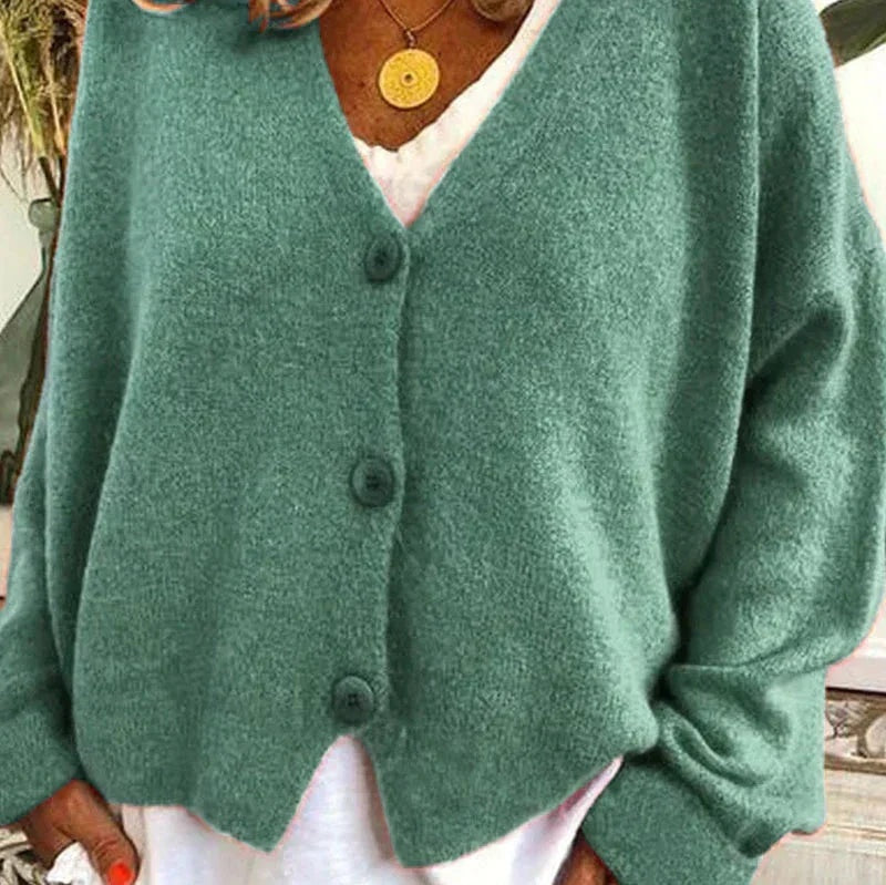 Helena | Jersey Fino Cuello V con Botones