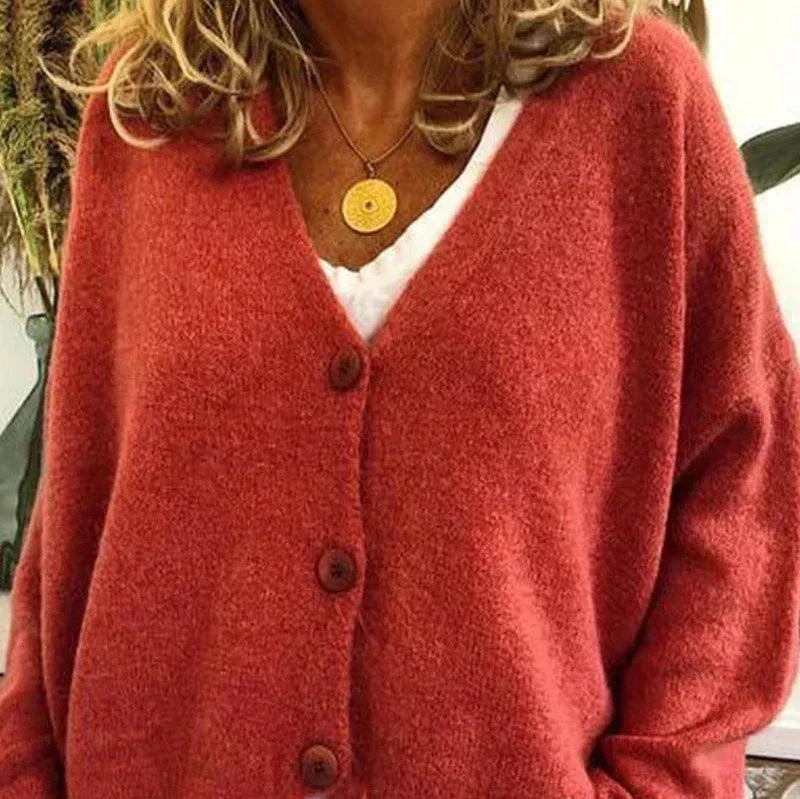 Helena | Jersey Fino Cuello V con Botones