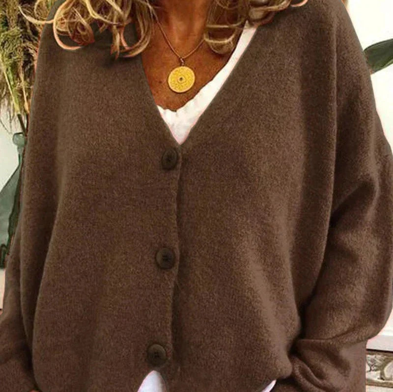 Helena | Jersey Fino Cuello V con Botones