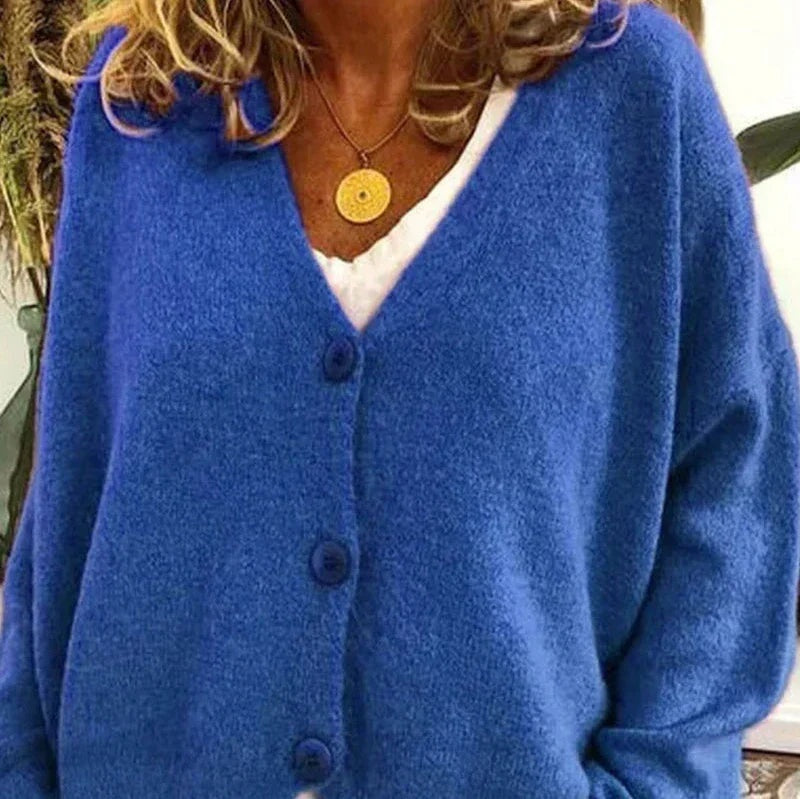 Helena | Jersey Fino Cuello V con Botones
