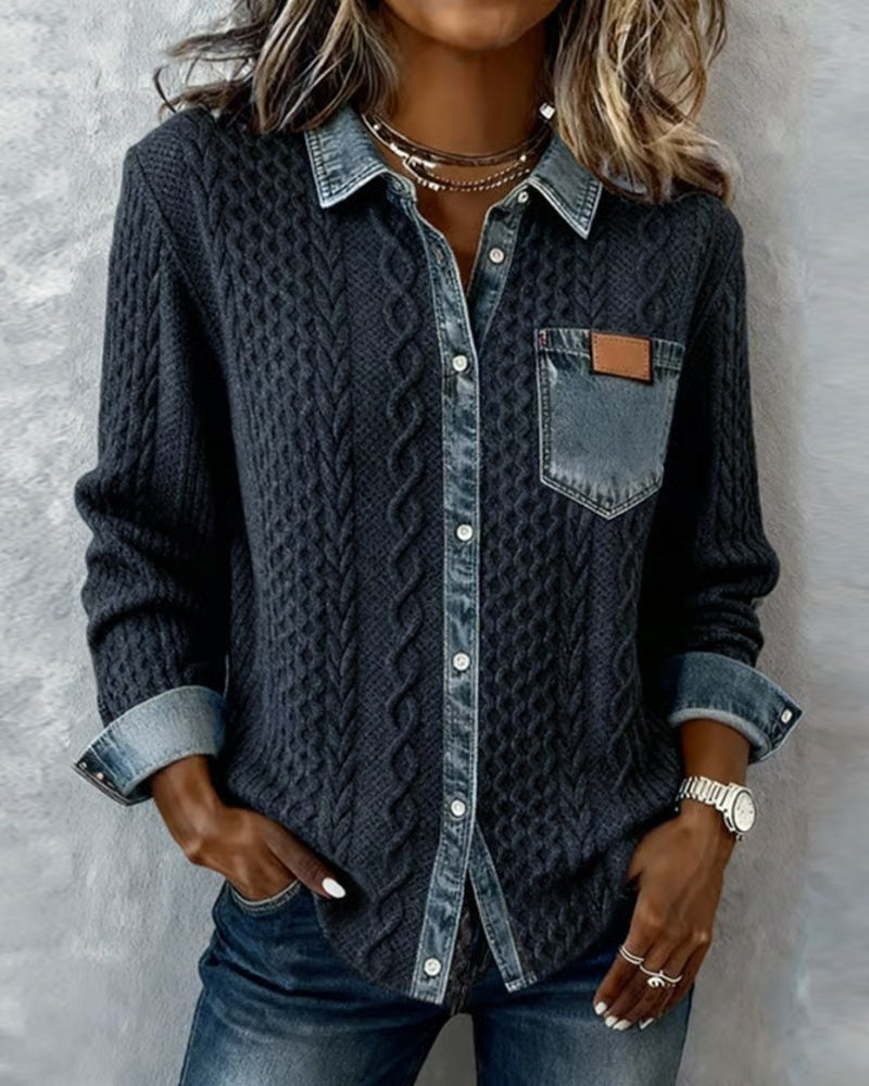 Inmaculada | Blusa de Punto con Denim