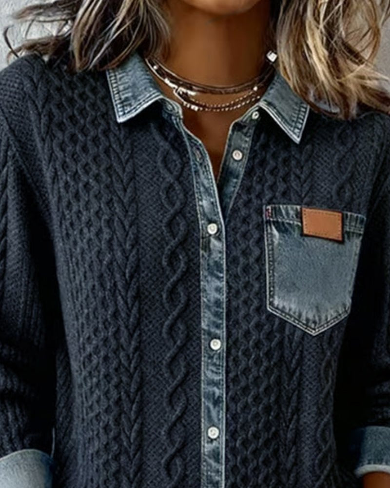 Inmaculada | Blusa de Punto con Denim